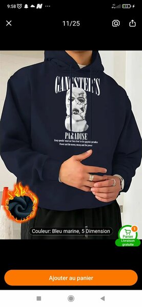 Sweat à capuche streetwear homme