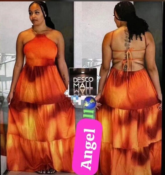 Robe dos nu longue orange