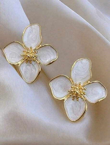 Boucles d'oreilles florales en or