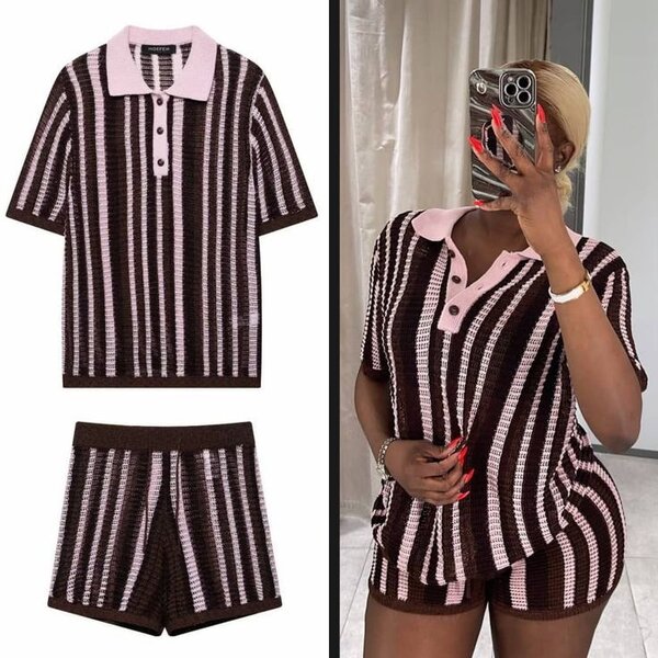 Ensemble rayures rétro chic