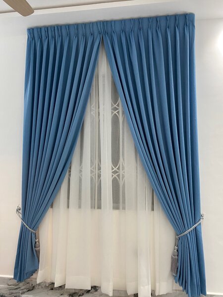 Customized Pinch Pleat Curtains with Backdrop