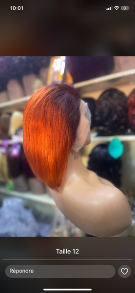 Perruque Courte Orange