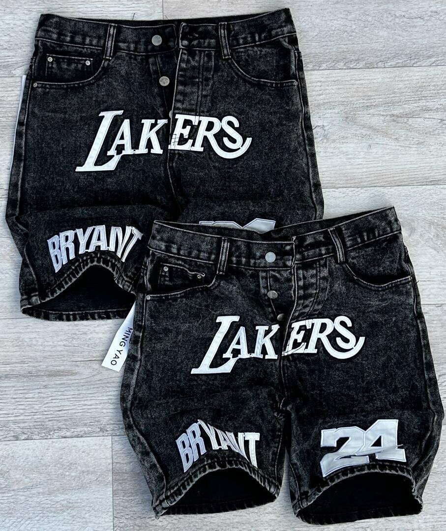 Shorts en denim Lakers tendance