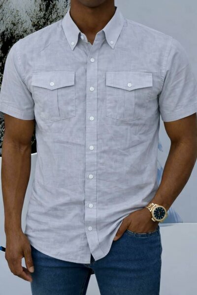 Chemise gris clair uni