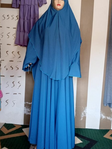 Hijab intégral bleu élégant
