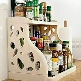 2 Tier Kitchen Spice Rack Organiser Self Standing Storage