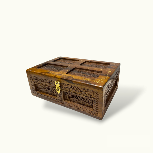 Brass Inlay Jewelry Box.