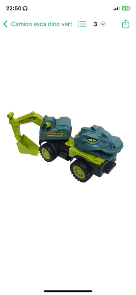 Camion Dino Excavatrice Vert