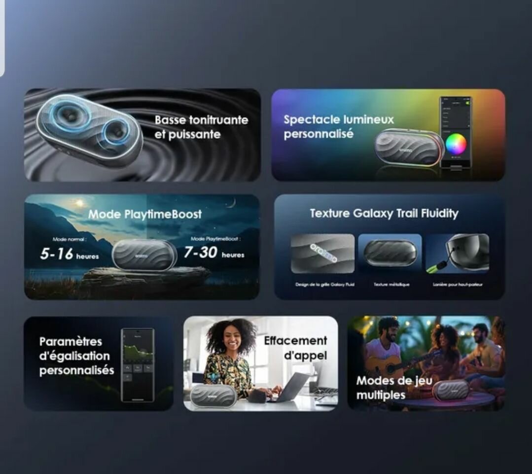 Oraimo SpaceBox Enceinte Bluetooth Bass Percutante - Poste