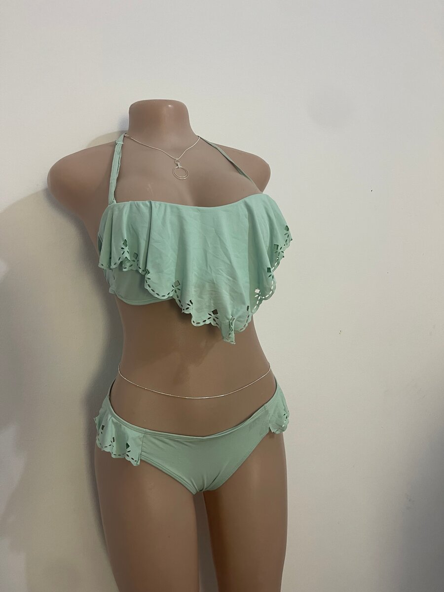 Mint Ruffled Bikini Set
