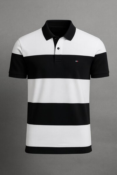 Polo rayé moderne pour hommes