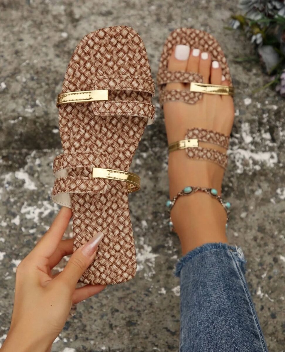 Gold detail sandals