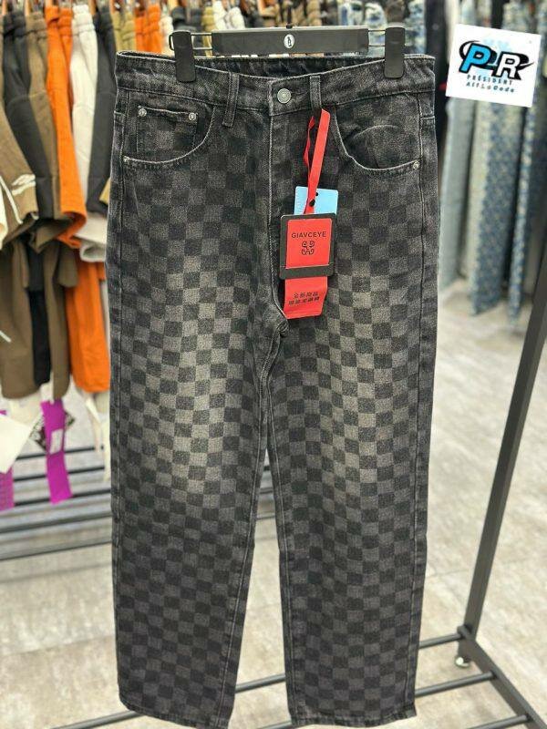 Jeans à carreaux pour hommes