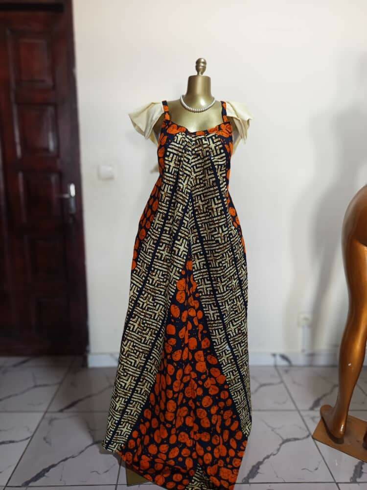 Robe longue en wax élégante
