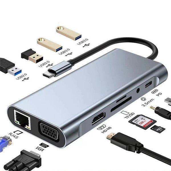 Adaptateur 11 en 1 USB-C Hub