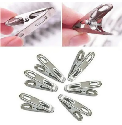 Stainless Steel Cloth Pins Pack of 12 Cloth Hanging Steel Clips Steel Cloth pin