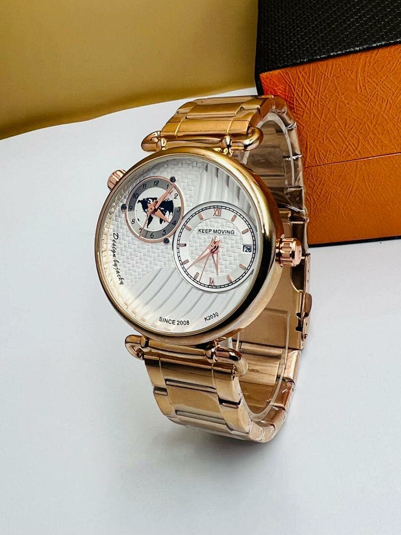 Main mécanique montre, or couleur avec blanc cadran, GARDER en MOUVEMENT