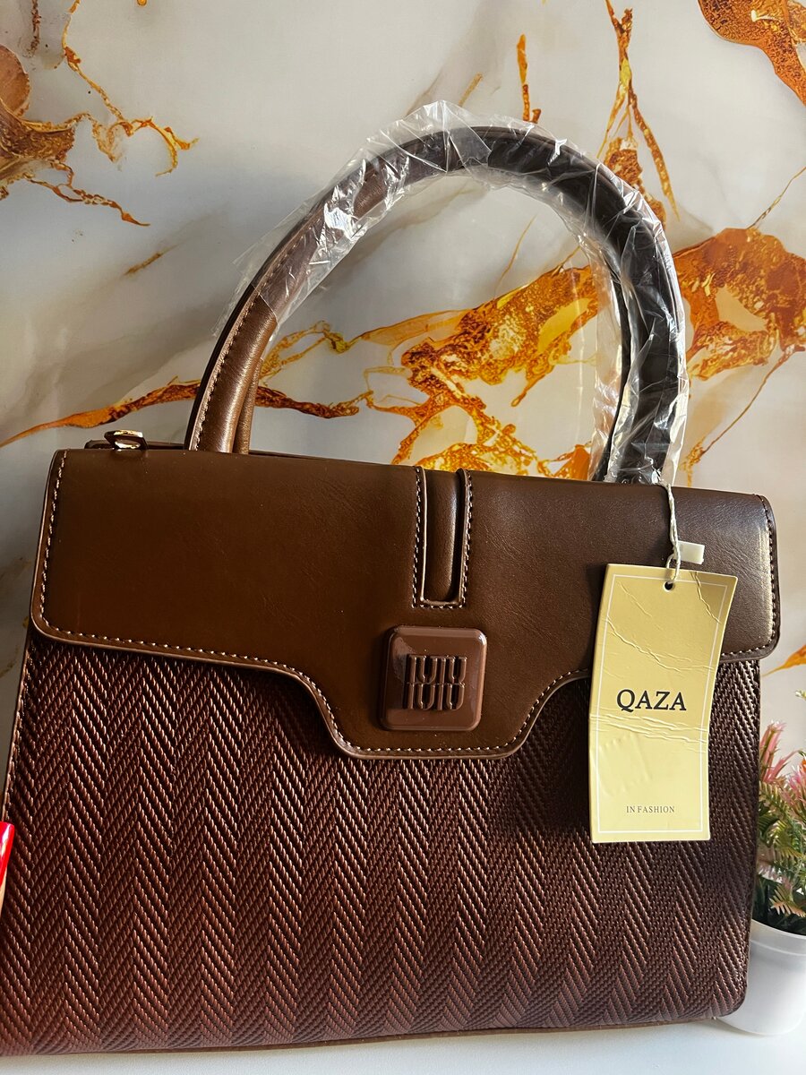 Sac à main cuir marron Qaza