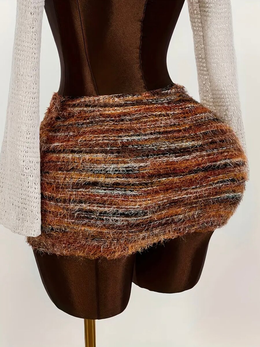 Jupe sexy fausse fourrure