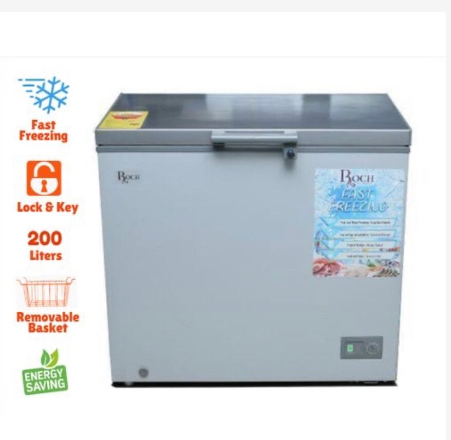 Chest freezer with sliding glass 200L-Silver