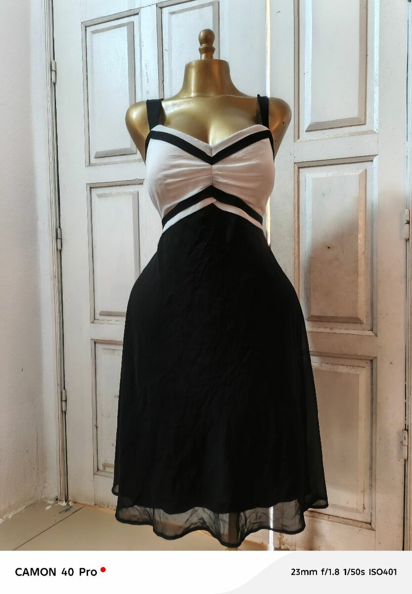 Robe élégante noire et blanche