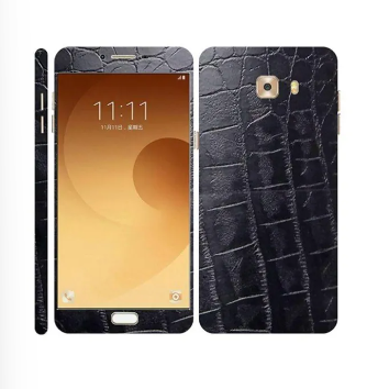 Samsung Galaxy C9 Pro Black Crocodile Leather Texture Mobile Skin