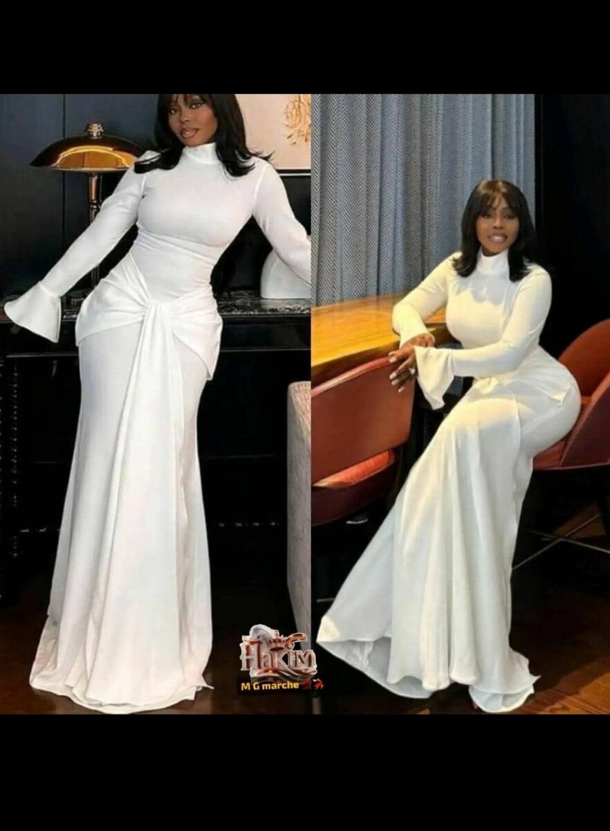 Robe Blanche Élegante Femme