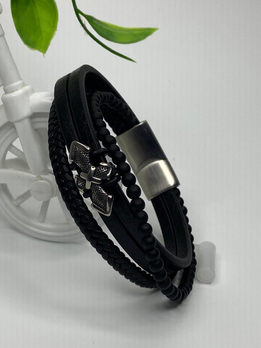 Elegant Leather -Steel Wristwear