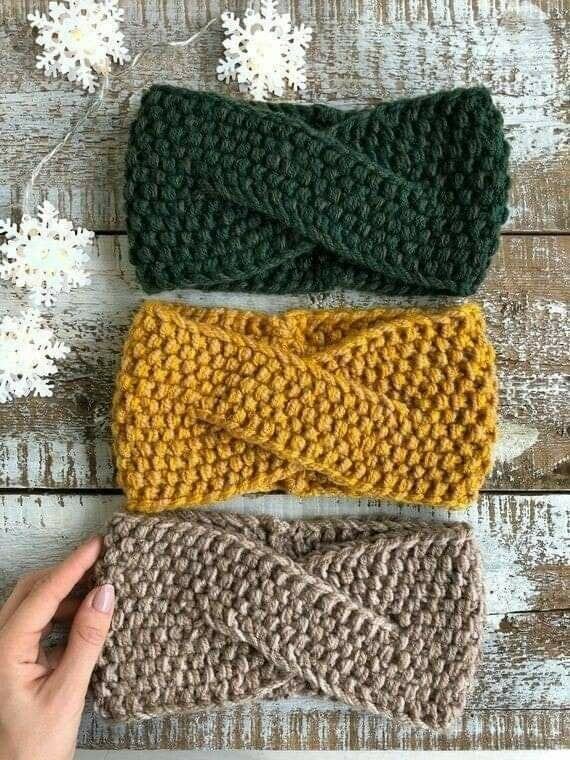 Bandeaux tricotés main