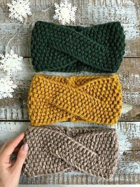 Bandeaux tricotés main