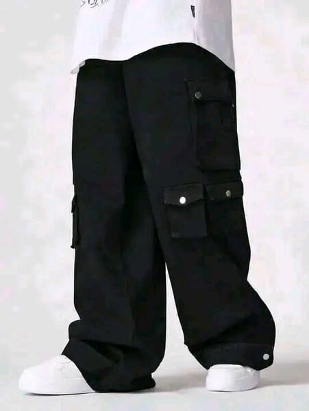 Pantalon cargo noir unisexe