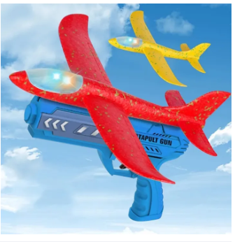 Air Battle AirPlane Glider Eva Soft Aircraft Flying Outdoor Toy 2 in 1 Hand Throw Lighting Up Flying Glider Plane Toys Foam Airplane Model LED Flash Game Toys For Children / Launcher Toys, Light Foam Flying Plane, Large Throwing Toy Model Airplane free dc