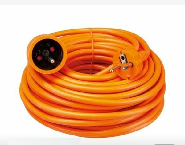 Rallonge  20 m de couleur orange a 2 têtes mâle et femelle