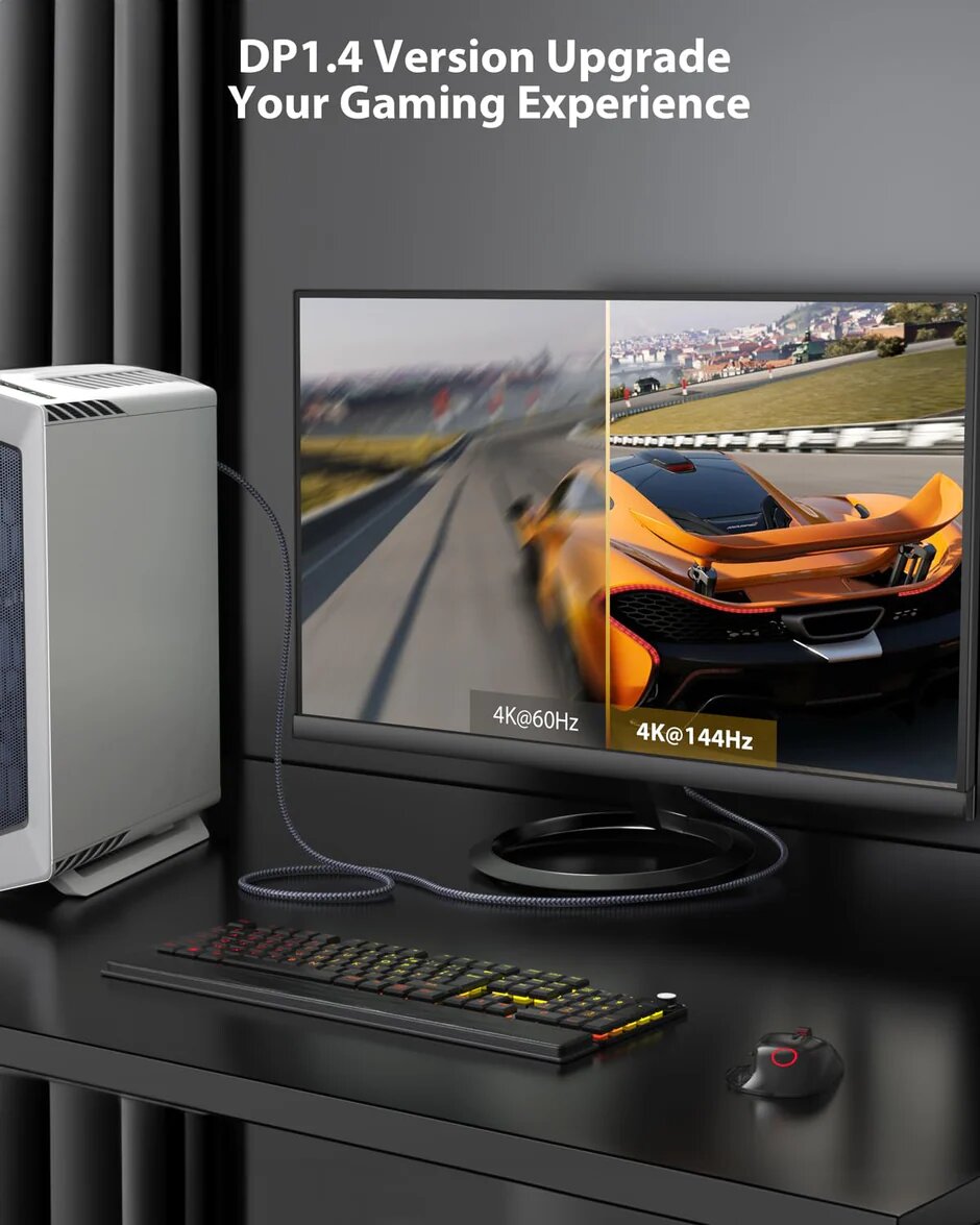 Câble DisplayPort 1.4 8K 60Hz 4K 60Hz 144Hz 120Hz 5K 60Hz 2K