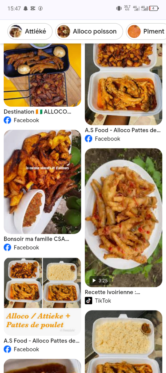 Plat ivoirien Attiéké Alloco