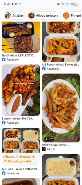 Plat ivoirien Attiéké Alloco