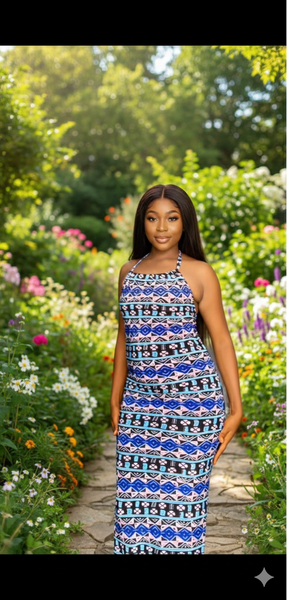 Robe longue à motifs bohèmes