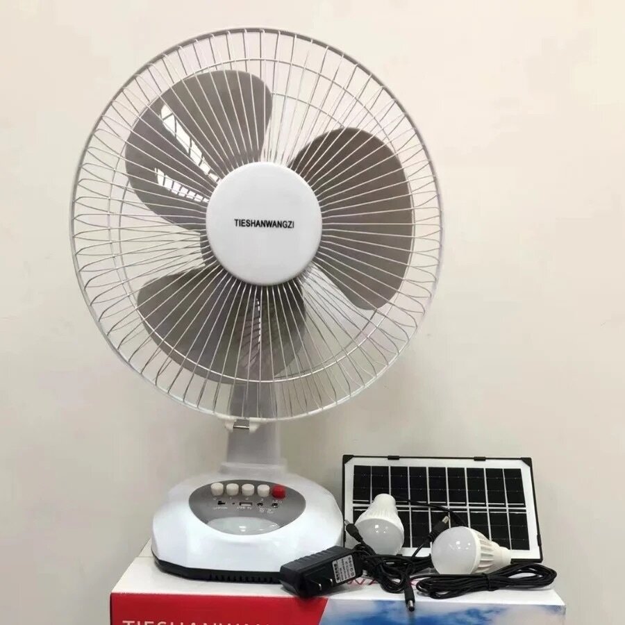 Rechargeable solar fan with light