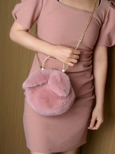 Fluffy bunny ear handbag