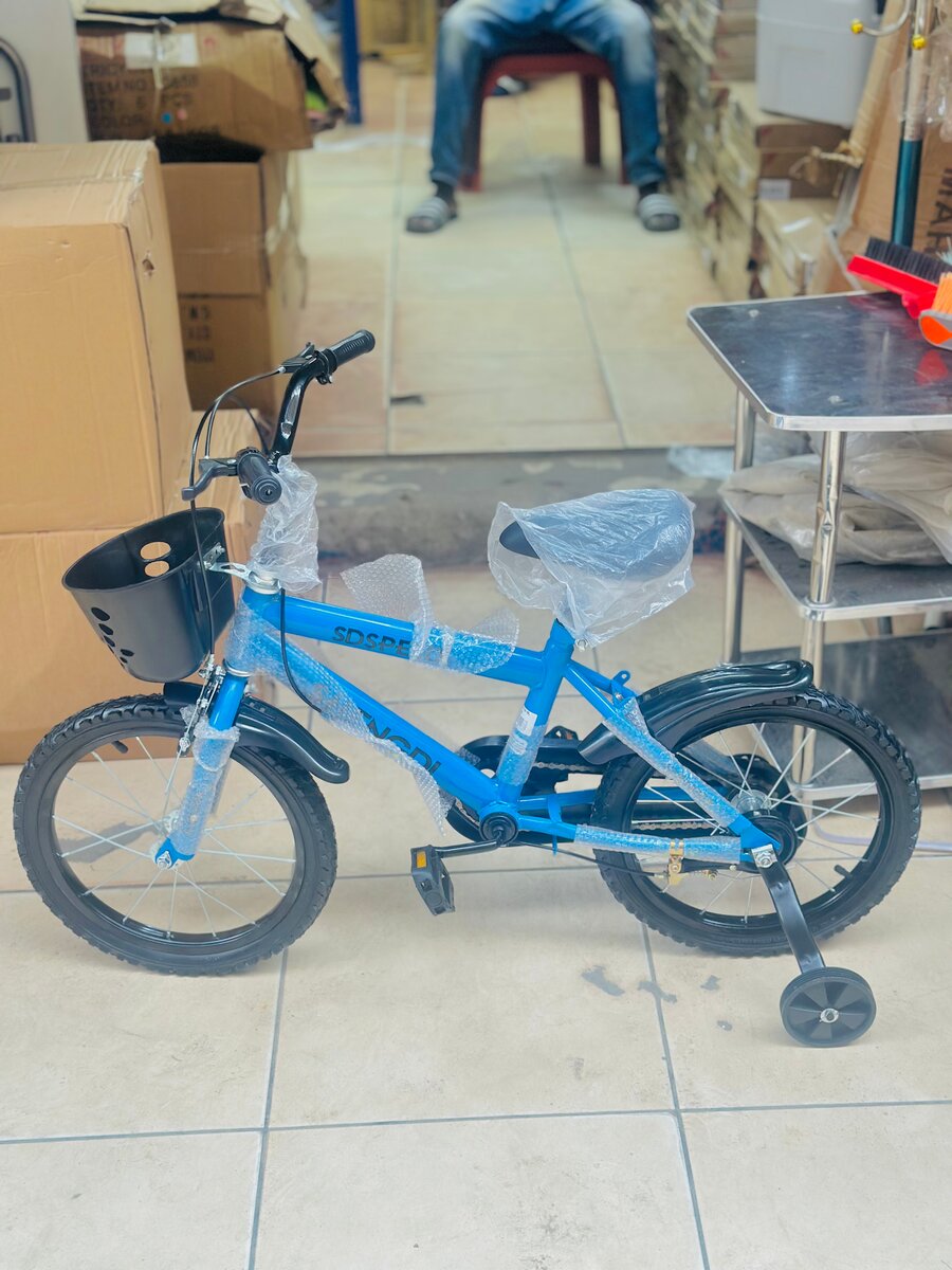 Vélo Enfant Bleu avec Stabilisateurs