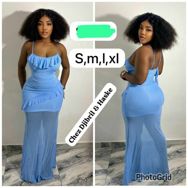 Robe longue bleue élégante