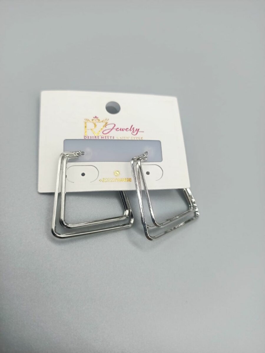 KOREAN STYLE SQUARE METAL BIG HOOPS / SILVER AND GOLDEN BIG