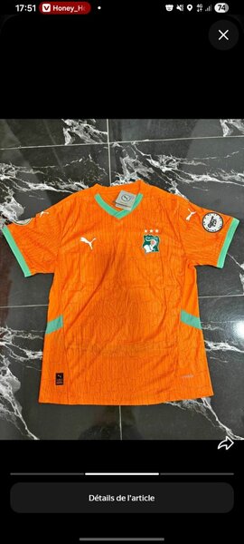 Maillot Côte d'Ivoire Officiel