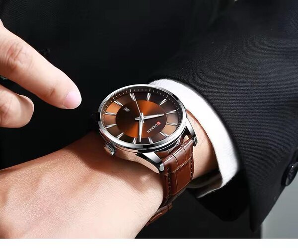 Montre homme cuir brun