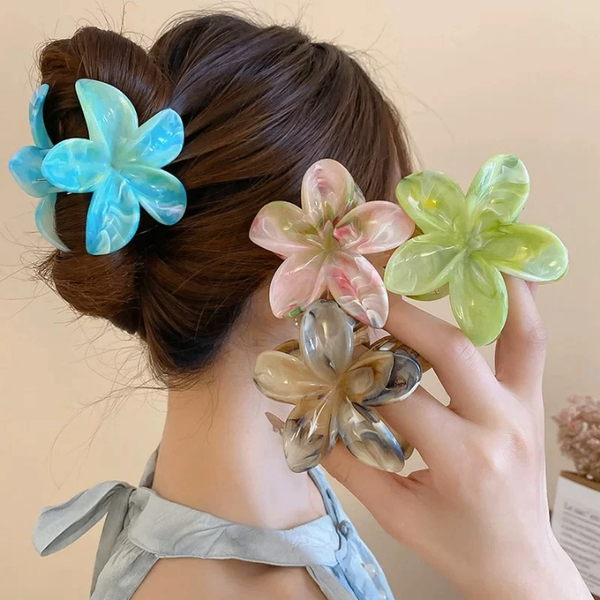 Flower Hair Claw Clips Set