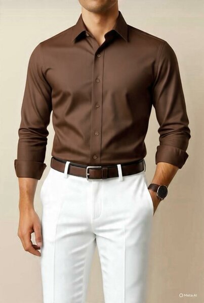 Chemise Homme Chocolat Élégante