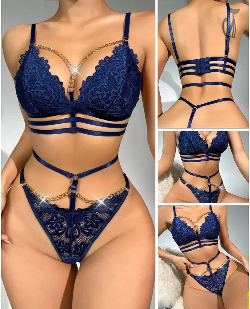 Ensemble Lingerie Bleue Sexy