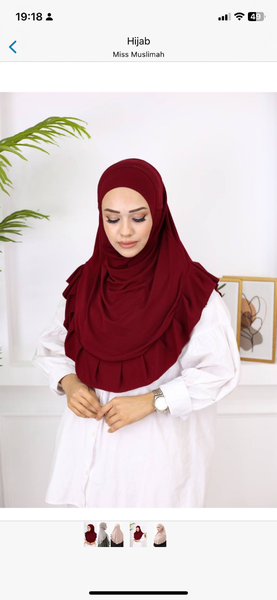 Hijab élégant plissé