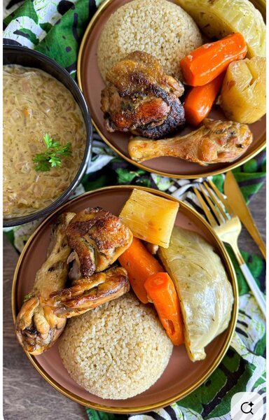 Plat festif poulet et légumes