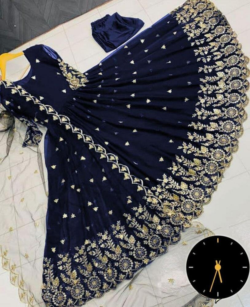 3 PC Women's Stitches Shazam Silk Embroidered Maxi